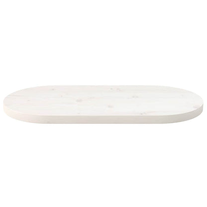 vidaXL Tischplatte Weiß 60x30x2,5 cm Massivholz Kiefer Oval