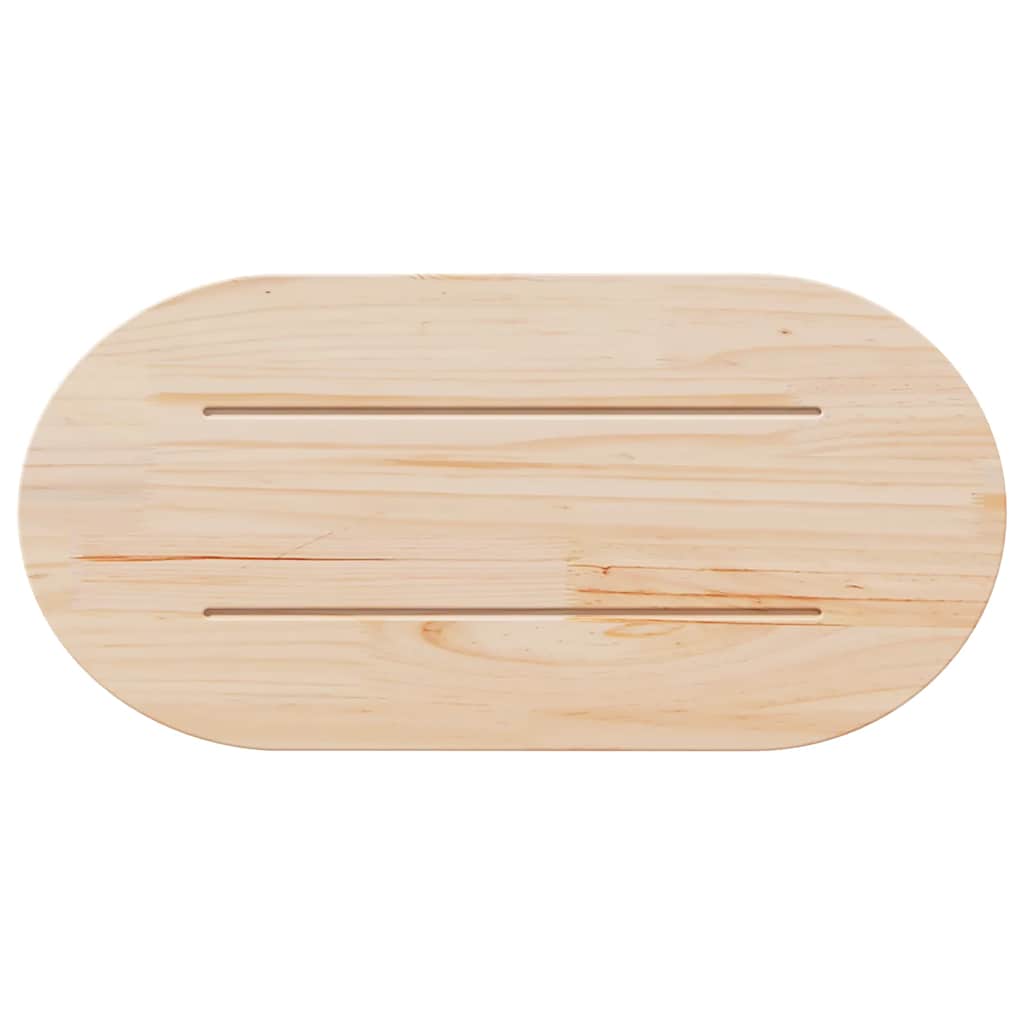 vidaXL Tischplatte Weiß 60x30x2,5 cm Massivholz Kiefer Oval