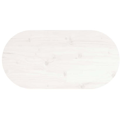 vidaXL Tischplatte Weiß 60x30x2,5 cm Massivholz Kiefer Oval