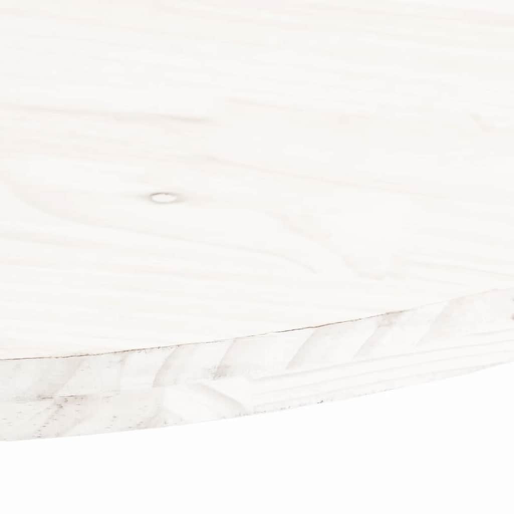 vidaXL Tischplatte Weiß 60x30x2,5 cm Massivholz Kiefer Oval