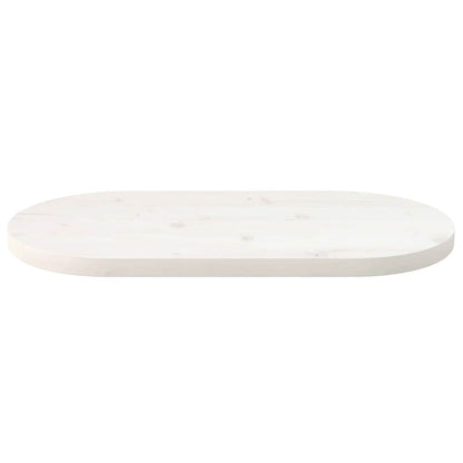 vidaXL Plateau de table Blanc 70x35x2,5 cm Bois de pin massif Ovale