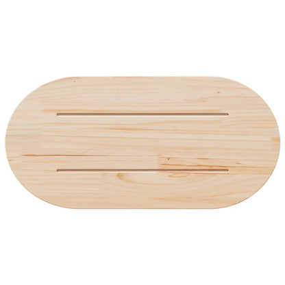 vidaXL Plateau de table Blanc 70x35x2,5 cm Bois de pin massif Ovale