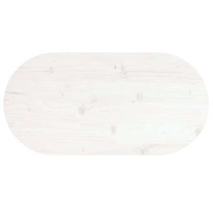 vidaXL Plateau de table Blanc 70x35x2,5 cm Bois de pin massif Ovale