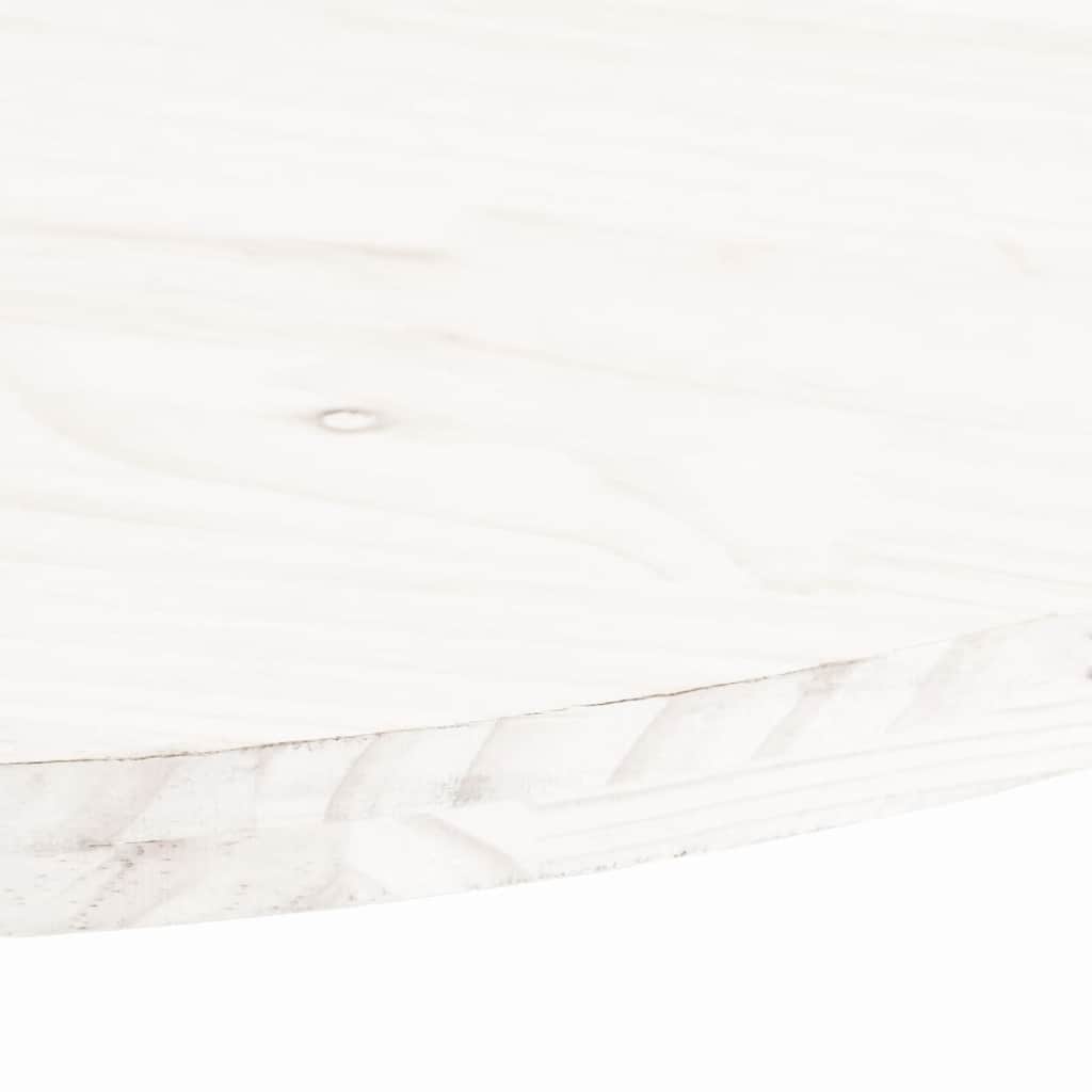 vidaXL Plateau de table Blanc 70x35x2,5 cm Bois de pin massif Ovale