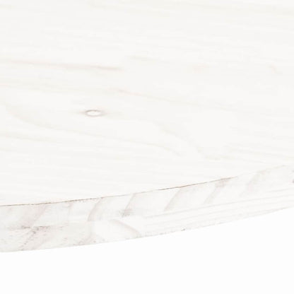 vidaXL Plateau de table Blanc 70x35x2,5 cm Bois de pin massif Ovale