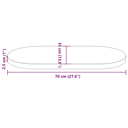 vidaXL Plateau de table Blanc 70x35x2,5 cm Bois de pin massif Ovale