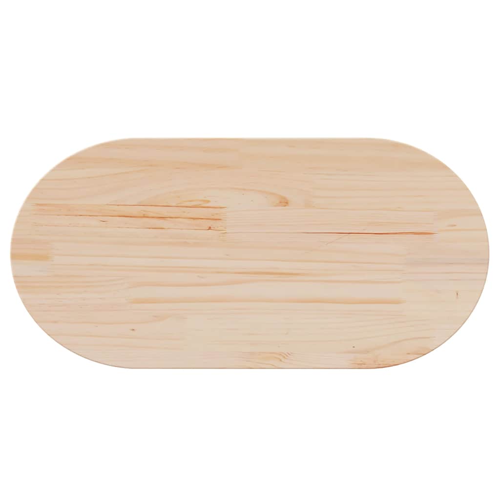 vidaXL Dessus de table 80x40x2,5 cm Bois de pin massif Ovale