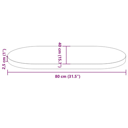 vidaXL Dessus de table 80x40x2,5 cm Bois de pin massif Ovale
