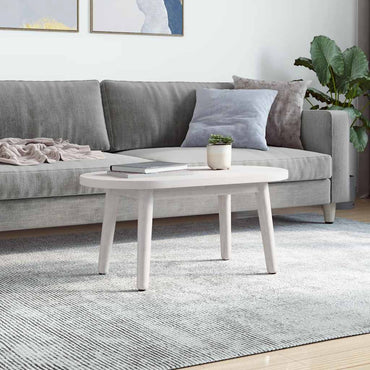 vidaXL Plateau de table Blanc 80x40x2,5 cm Pin Massif Ovale