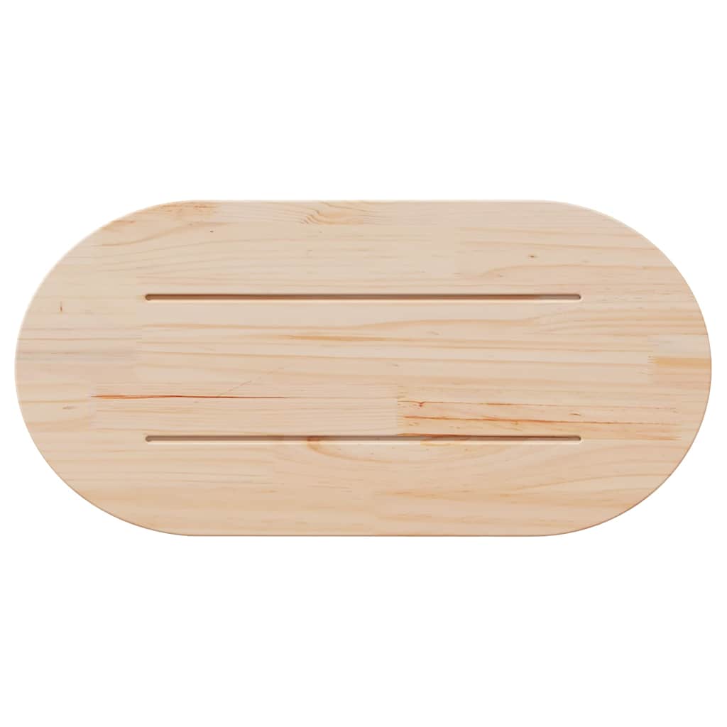 vidaXL Plateau de table Blanc 80x40x2,5 cm Pin Massif Ovale