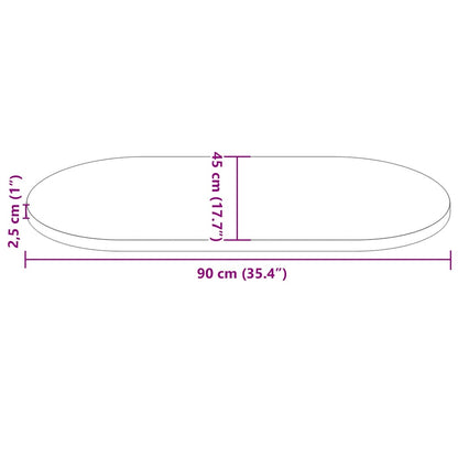 vidaXL Tischplatte 90x45x2,5 cm Massivholz Kiefer Oval