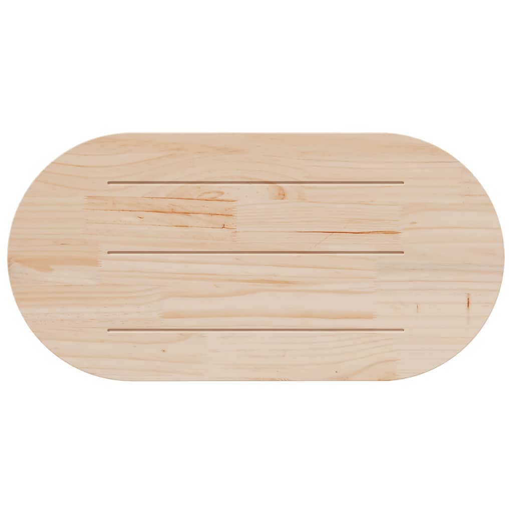 vidaXL Dessus de table 100x50x2,5 cm Bois de pin massif Oval
