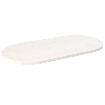 vidaXL Plateau de table Blanc 100x50x2,5 cm Bois de pin massif Ovale