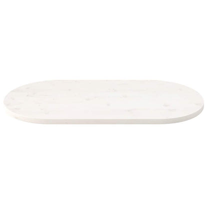 vidaXL Plateau de table Blanc 100x50x2,5 cm Bois de pin massif Ovale