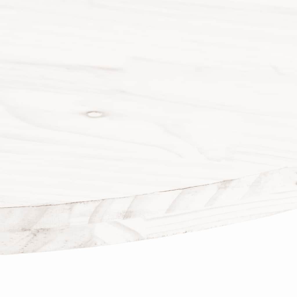 vidaXL Plateau de table Blanc 100x50x2,5 cm Bois de pin massif Ovale