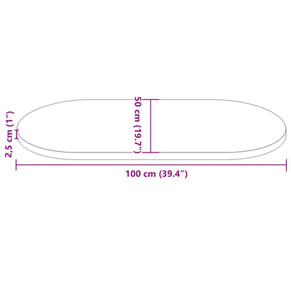 vidaXL Plateau de table Blanc 100x50x2,5 cm Bois de pin massif Ovale