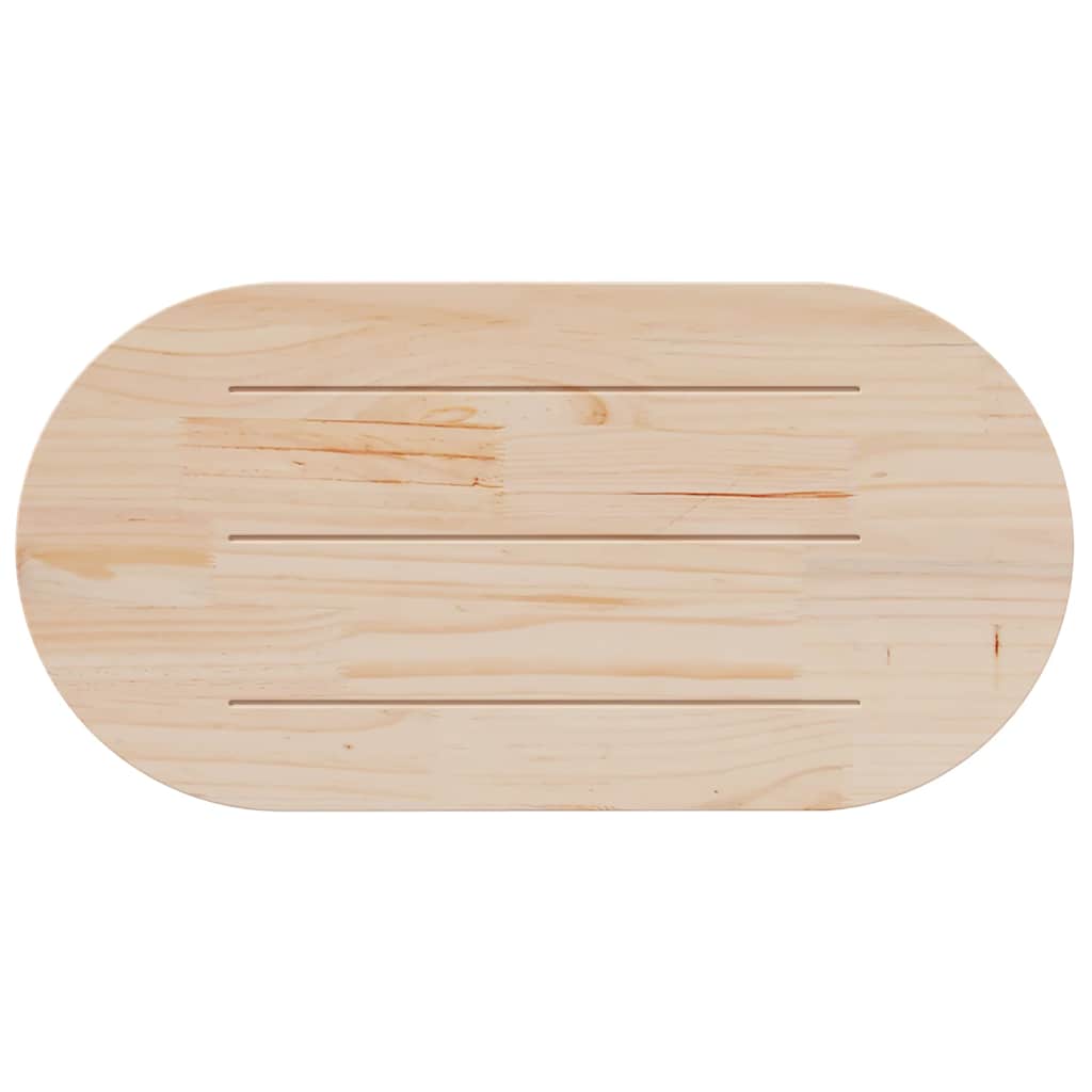 vidaXL Plateau de table 110x55x2,5 cm Bois de pin massif Ovale