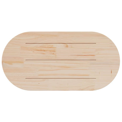 vidaXL Plateau de table Blanc 110x55x2,5 cm Bois de pin massif Ovale