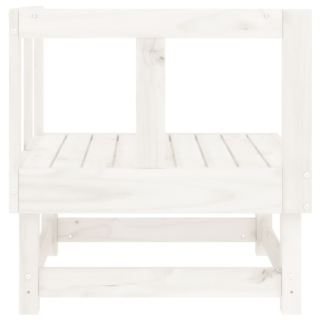 vidaXL Canapé d'angle de jardin blanc bois de pin massif