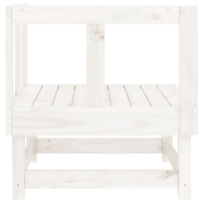 vidaXL Canapé d'angle de jardin blanc bois de pin massif