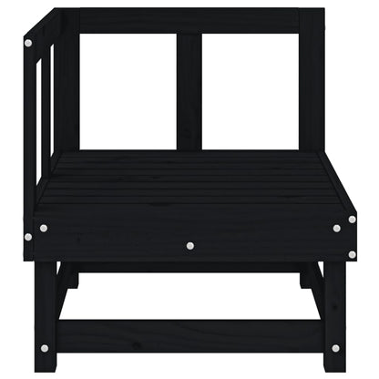 vidaXL Canapé d'angle de jardin Noir Bois de pin massif