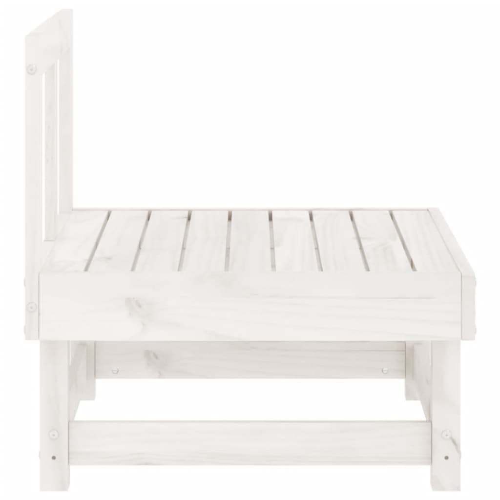 vidaXL Canapé central de jardin blanc Bois de pin massif
