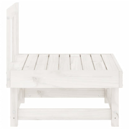 vidaXL Canapé central de jardin blanc Bois de pin massif