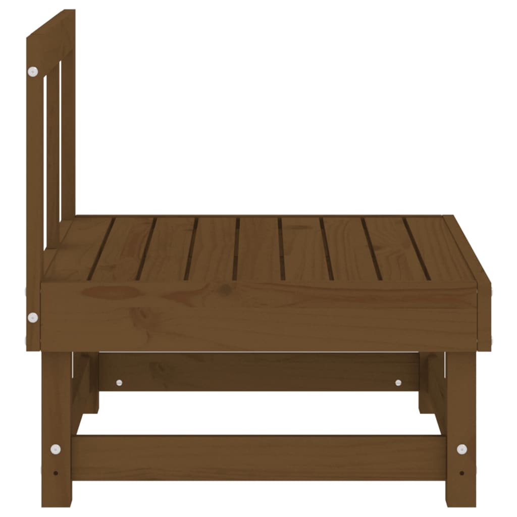 vidaXL Canapé d'angle de jardin marron miel en pin massif