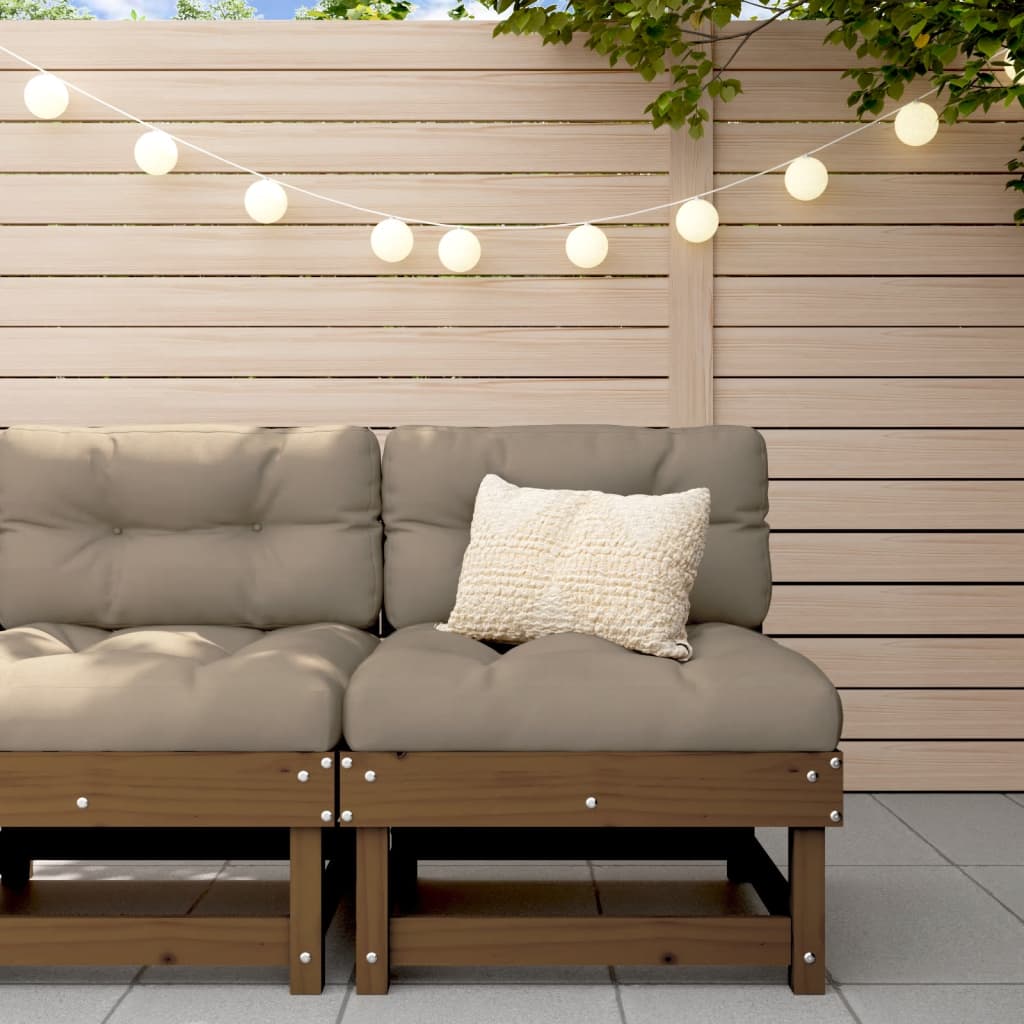 vidaXL Canapé d'angle de jardin marron miel en pin massif