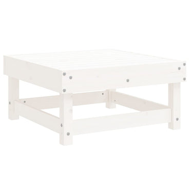 vidaXL Tabouret de jardin blanc en pin massif