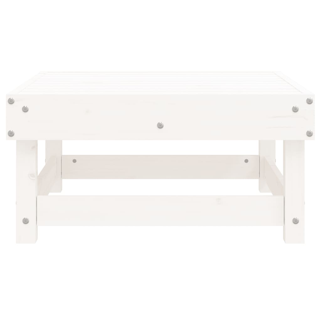 vidaXL Tabouret de jardin blanc en pin massif