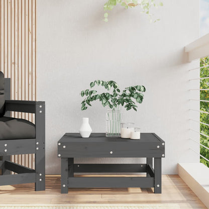 vidaXL Tabouret de jardin gris en pin massif