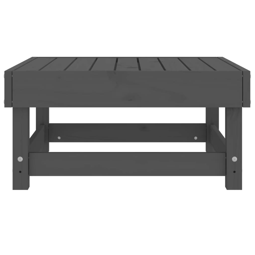 vidaXL Tabouret de jardin gris en pin massif
