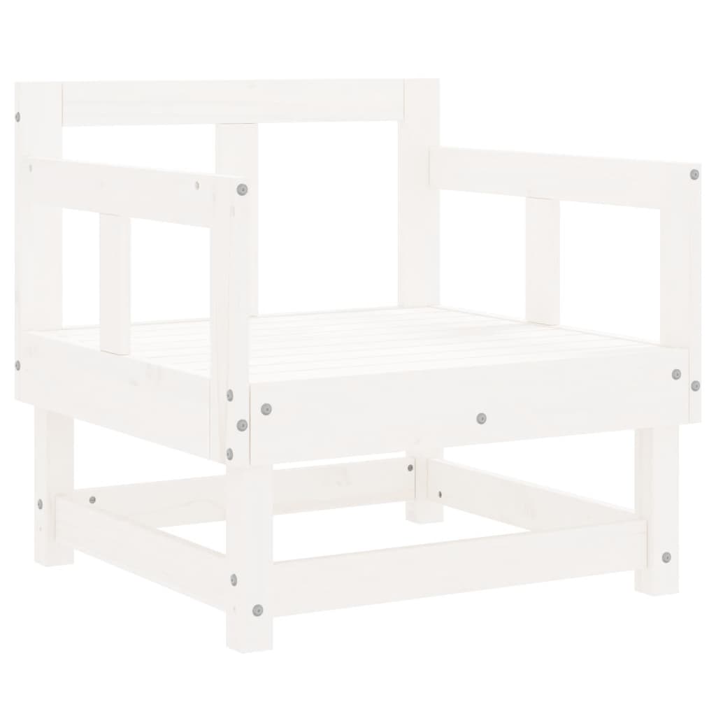 vidaXL Gartenstühle 2 Stk. Weiß Massivholz Kiefer