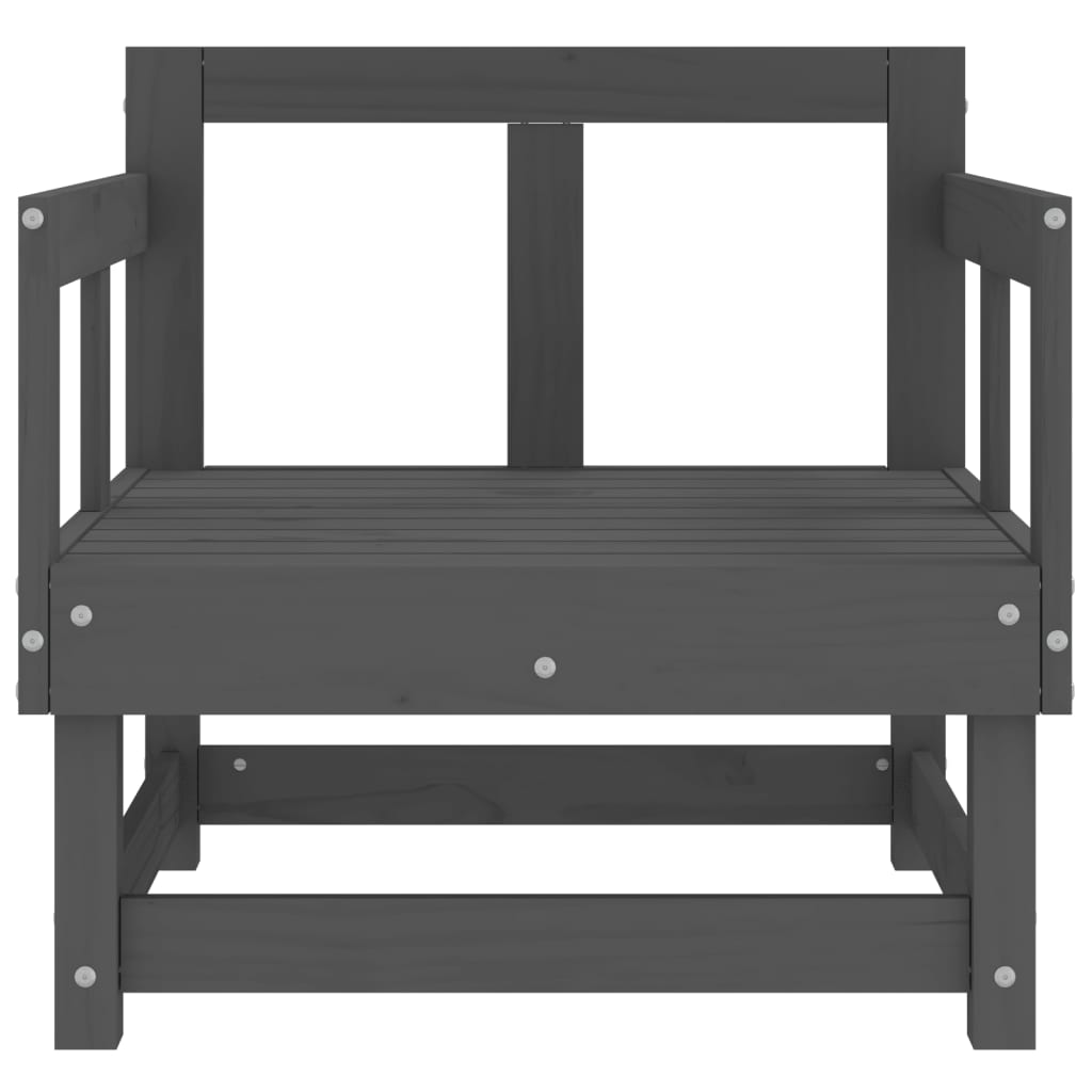 vidaXL Gartenstühle 2 Stk. Grau Massivholz Kiefer