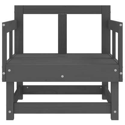 vidaXL Gartenstühle 2 Stk. Grau Massivholz Kiefer