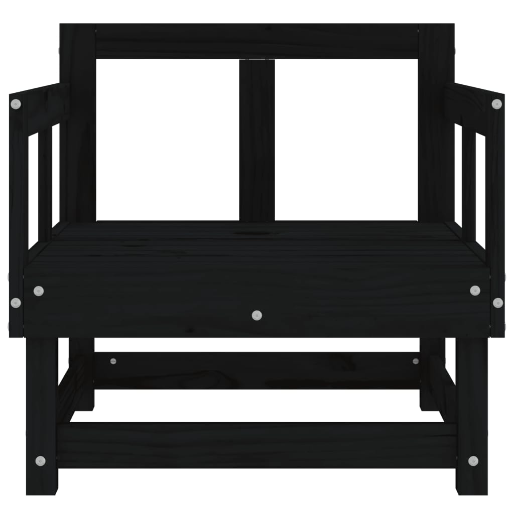 vidaXL Gartenstühle 2 Stk. Schwarz Massivholz Kiefer