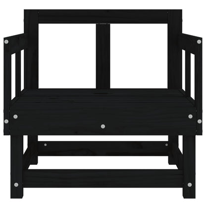 vidaXL Gartenstühle 2 Stk. Schwarz Massivholz Kiefer