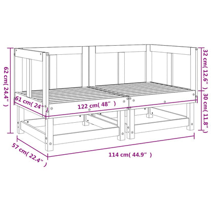 vidaXL Canapés d'angle de jardin 2 pcs Bois de pin massif