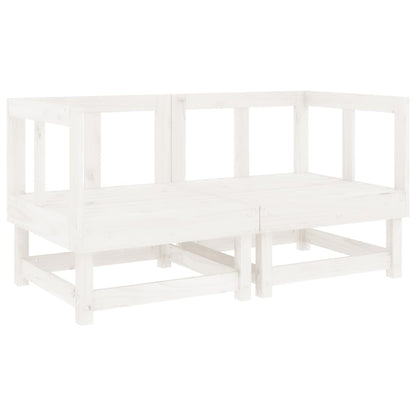 vidaXL Canapés d'angle de jardin 2 pcs Blanc Bois de pin massif