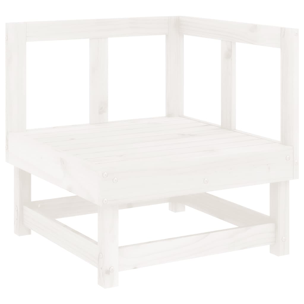 vidaXL Canapés d'angle de jardin 2 pcs Blanc Bois de pin massif