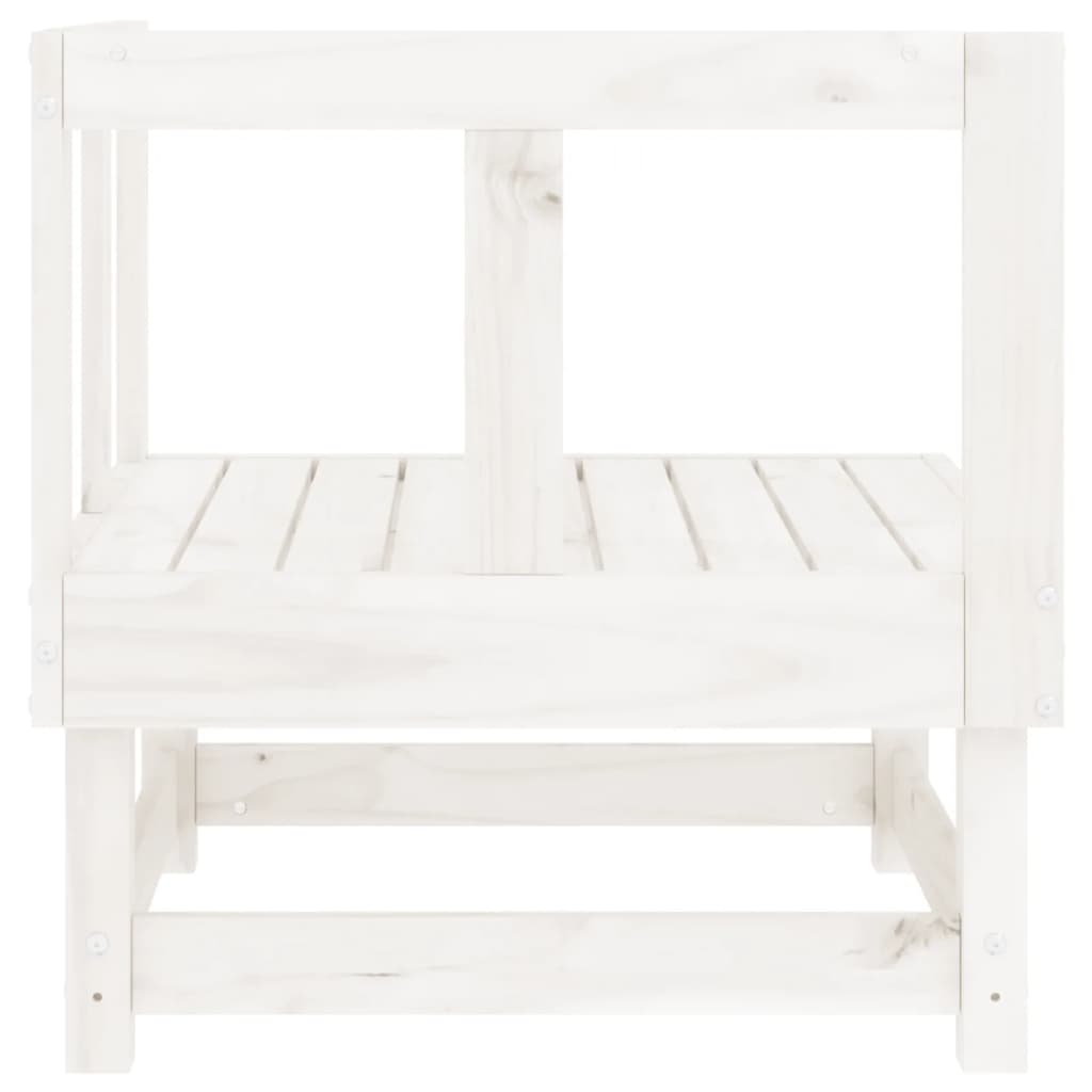 vidaXL Canapés d'angle de jardin 2 pcs Blanc Bois de pin massif