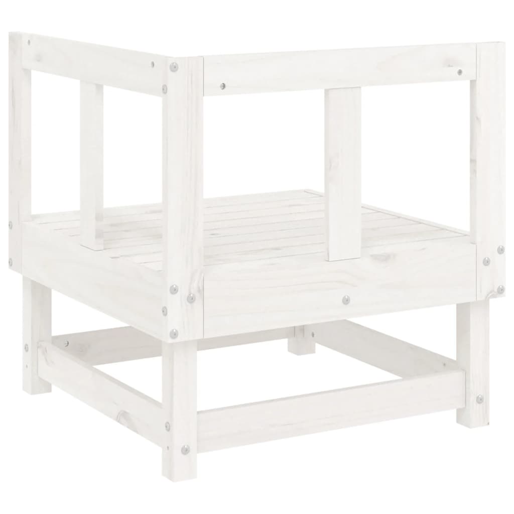 vidaXL Canapés d'angle de jardin 2 pcs Blanc Bois de pin massif