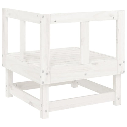 vidaXL Canapés d'angle de jardin 2 pcs Blanc Bois de pin massif