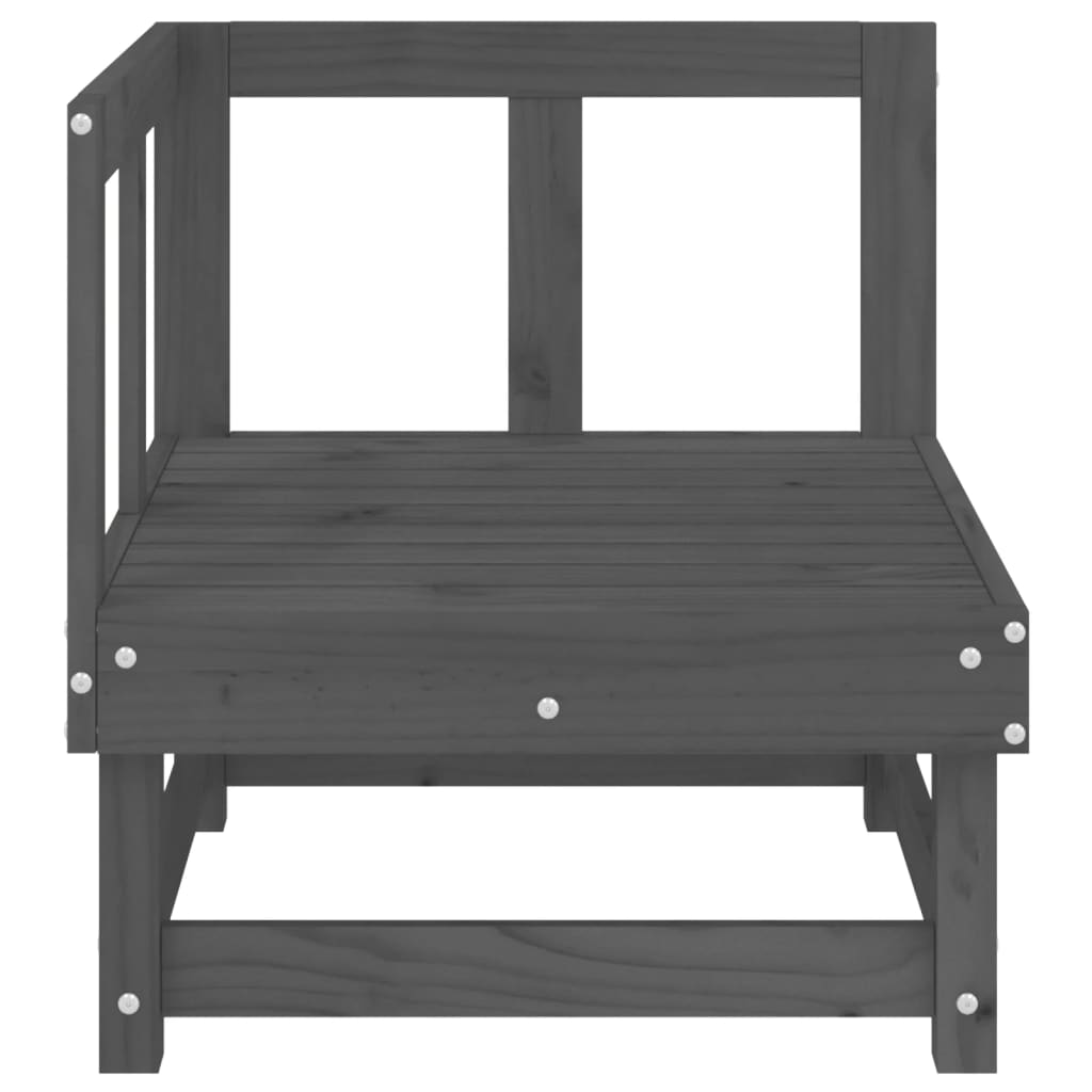vidaXL Canapés d'angle de jardin 2 pcs Gris Bois de pin massif