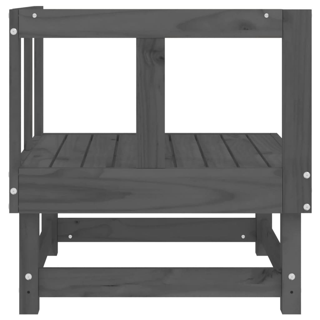 vidaXL Canapés d'angle de jardin 2 pcs Gris Bois de pin massif