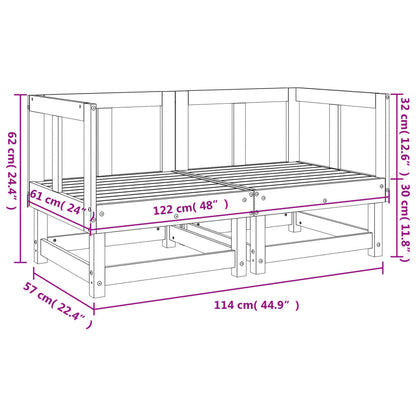 vidaXL Canapés d'angle de jardin 2 pcs Gris Bois de pin massif