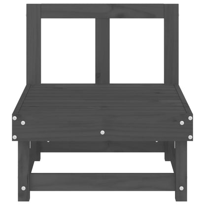 vidaXL Garten-Mittelsofas 2 Stk. Grau Massivholz Kiefer