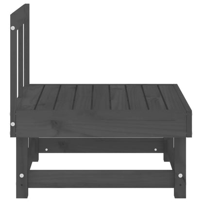 vidaXL Garten-Mittelsofas 2 Stk. Grau Massivholz Kiefer
