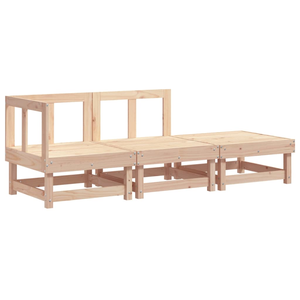 vidaXL Salon de jardin 3 pcs en bois de pin massif